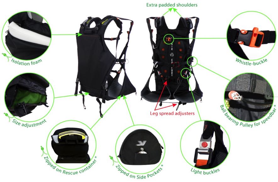 Split Legs Paramotor Hoch